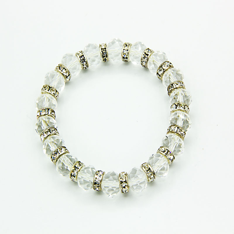 White Crystal elasticated bracelet