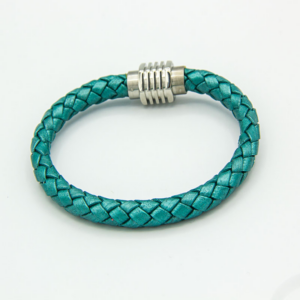 Jade Green Plaited Bolo leather bracelet