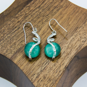 green set-stone earrings
