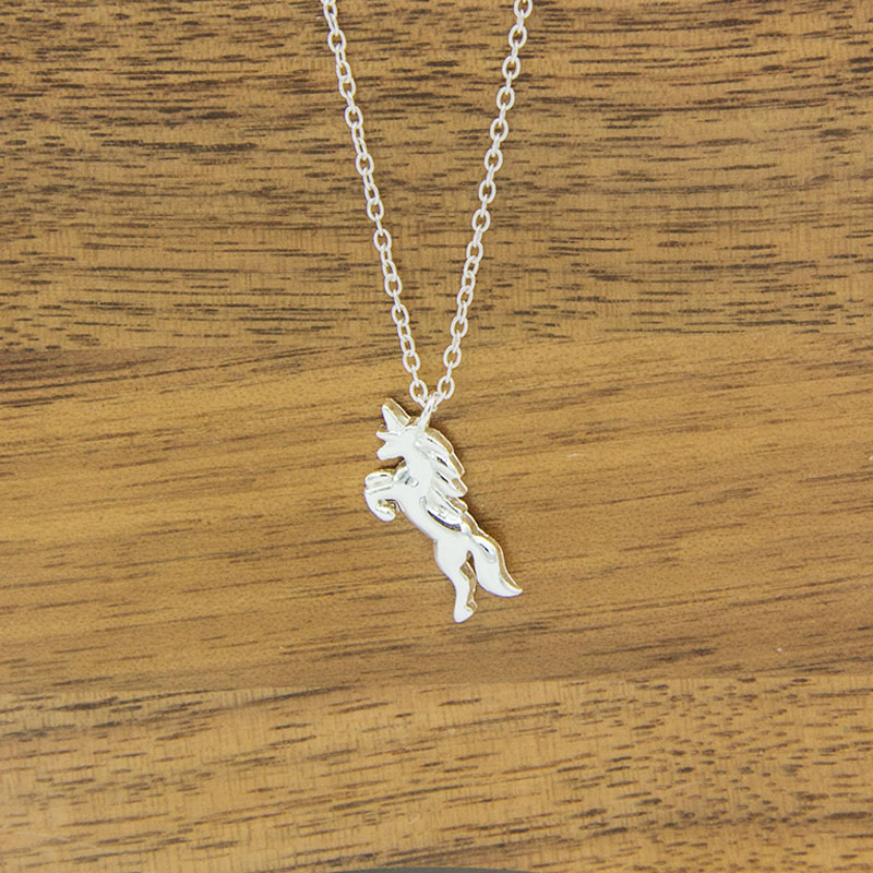 Silver Unicorn pendant on fine silver necklace