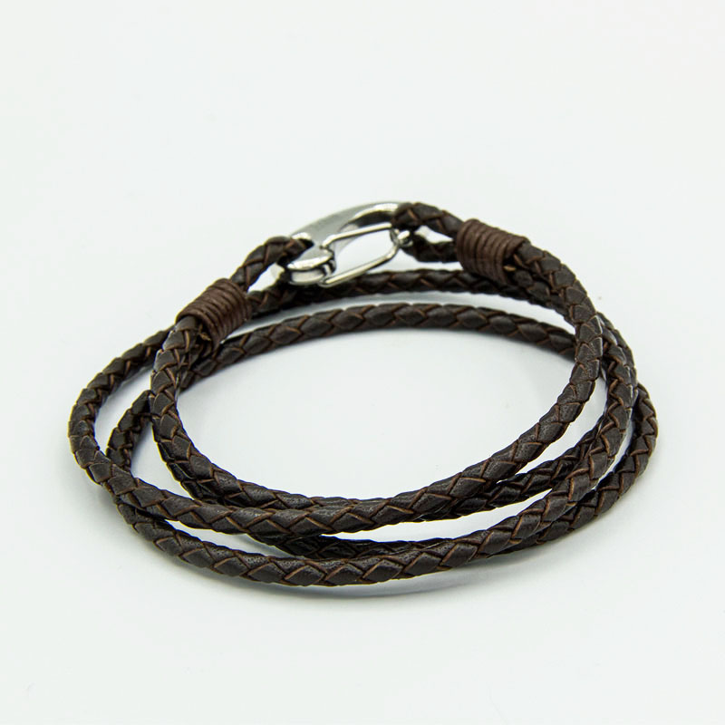 Men's Brown Leather rope style bracelet