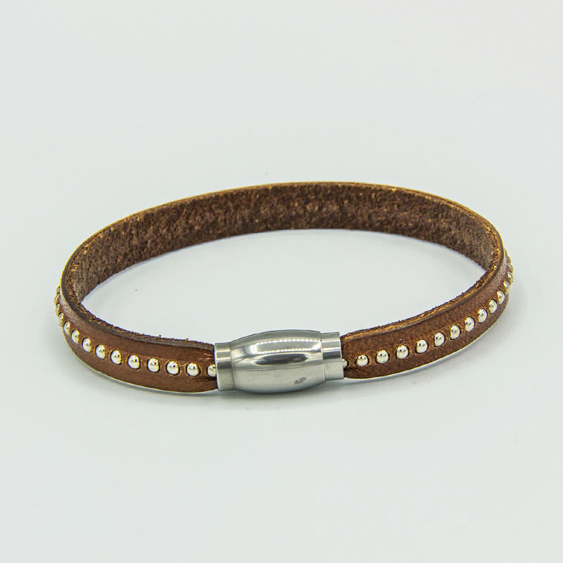 Slim Tan Leather Bracelet