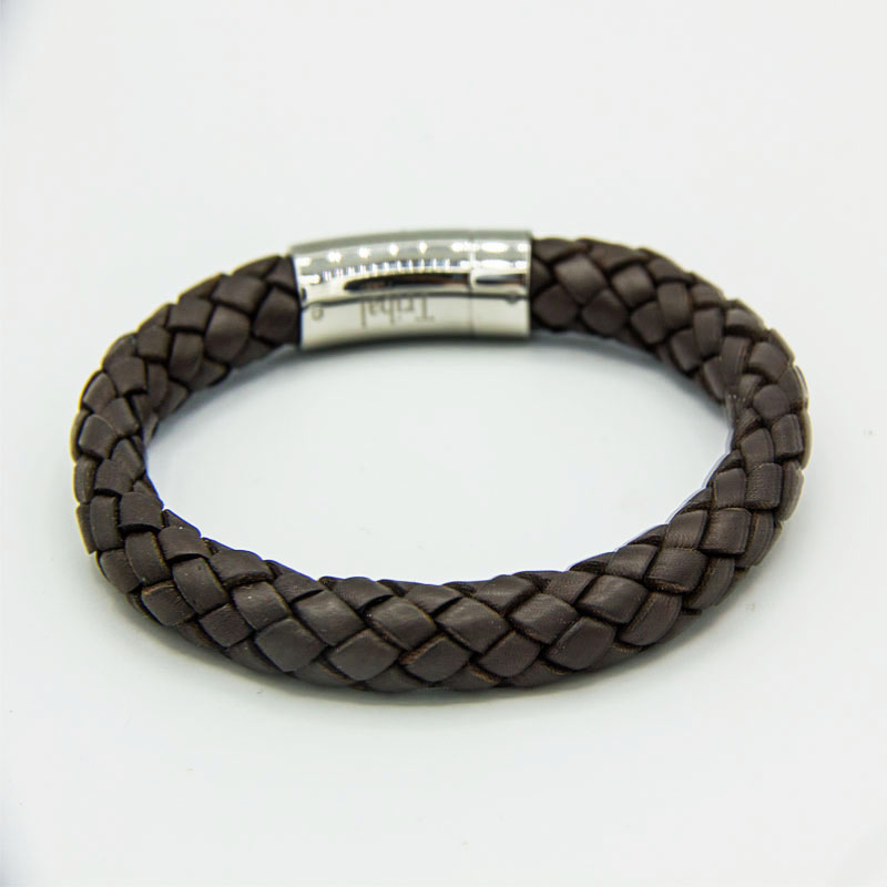 8mm thick brown leather bracelet