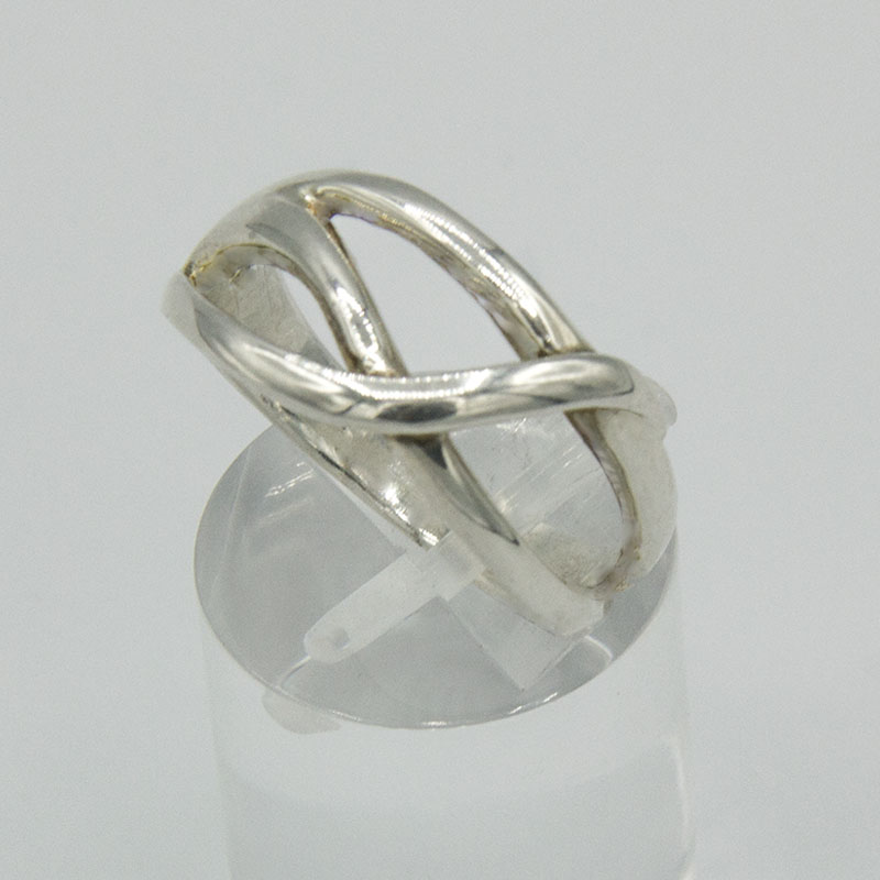 Silver Open Crossover Ring