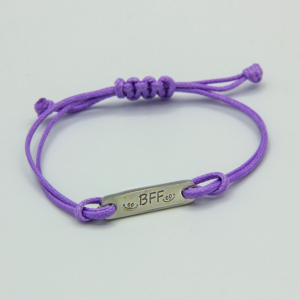 Kids Lilac 'You're my BFF!' message bracelet