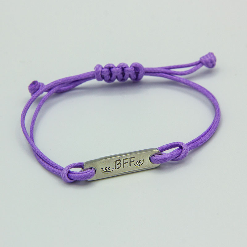 Kids Lilac 'BFF' message bracelet