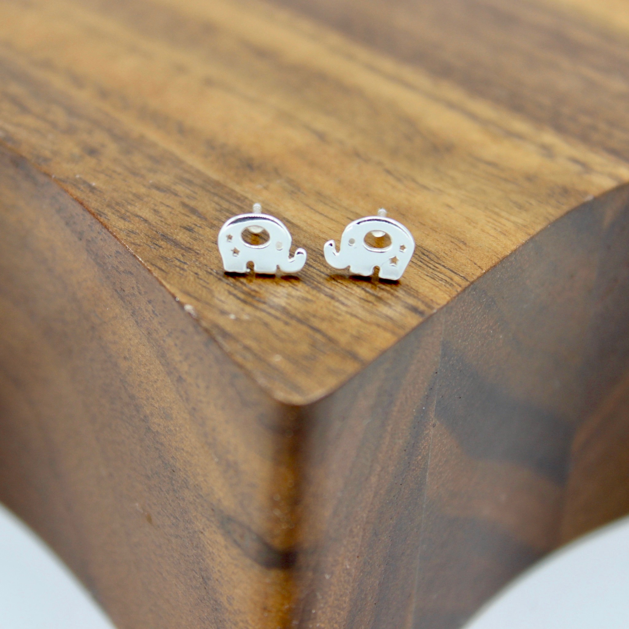 Sterling silver elephant studs
