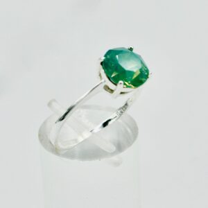 Green Solitaire Crystal Ring