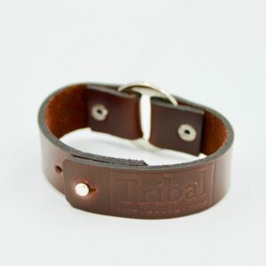 Unisex brown leather bracelet