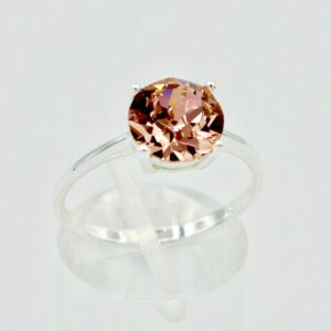 Dusky Pink Solitaire Crystal Ring