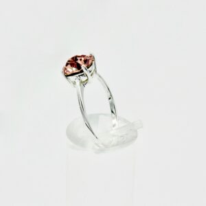 Solitaire Crystal Sterling Silver Ring